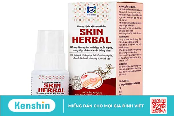 Dung dịch xịt ngoài da Skin Herbal làm dịu vết ngứa và giảm mề đay hiệu quả