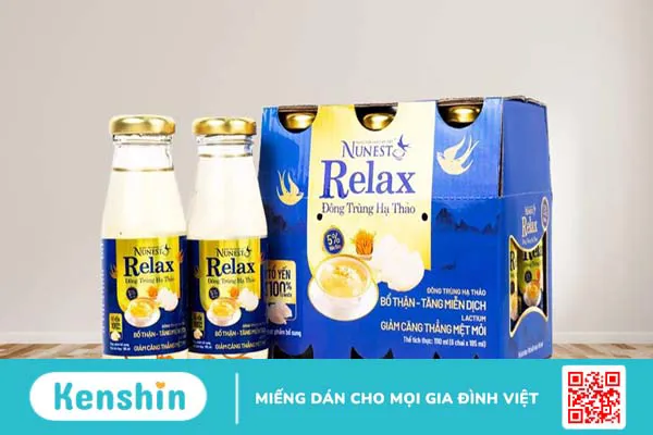 Giảm căng thẳng, mệt mỏi hiệu quả với nước yến sào Nunest Relax đông trùng hạ thảo 5%